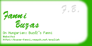 fanni buzas business card